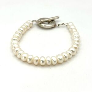 Freshwater Pearl & Sterling Silver Toggle Bracelet